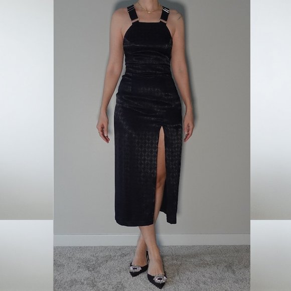 Koton Dresses & Skirts - Koton Dark Blue Adjustable Straps Slit Cocktail Dress Size 8 / 34